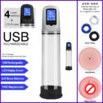 Penis Pump Powerful USB Rechargeable Automatic Enlarger LED, Dildo Sex Toy - Image 3