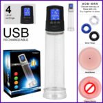 Penis Pump Powerful USB Rechargeable Automatic Enlarger LED, Dildo Sex Toy - Image 4