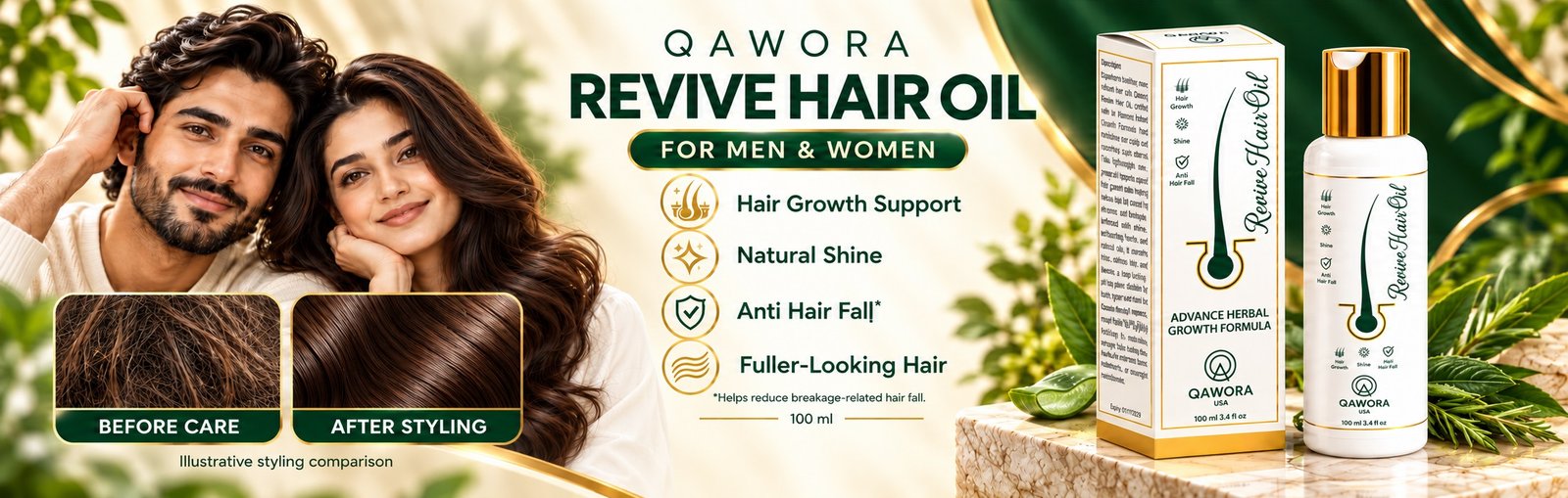 QAWORA Revive Hair Oil 100 ml for men and women